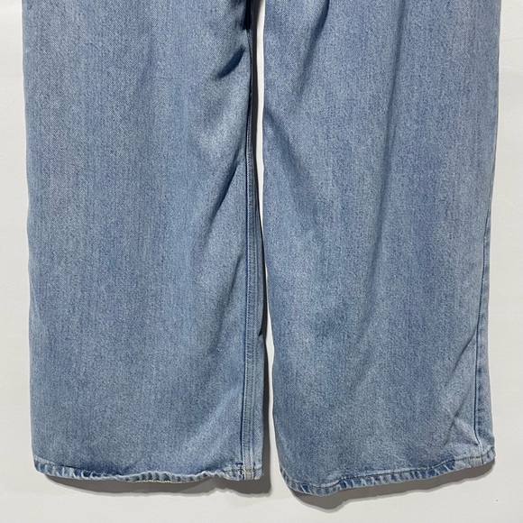 Lucky Brand Wide Leg Tencel Blend Soft Denim Pleated Palazzo Jeans Size 6 / 28 - Picture 12 of 16